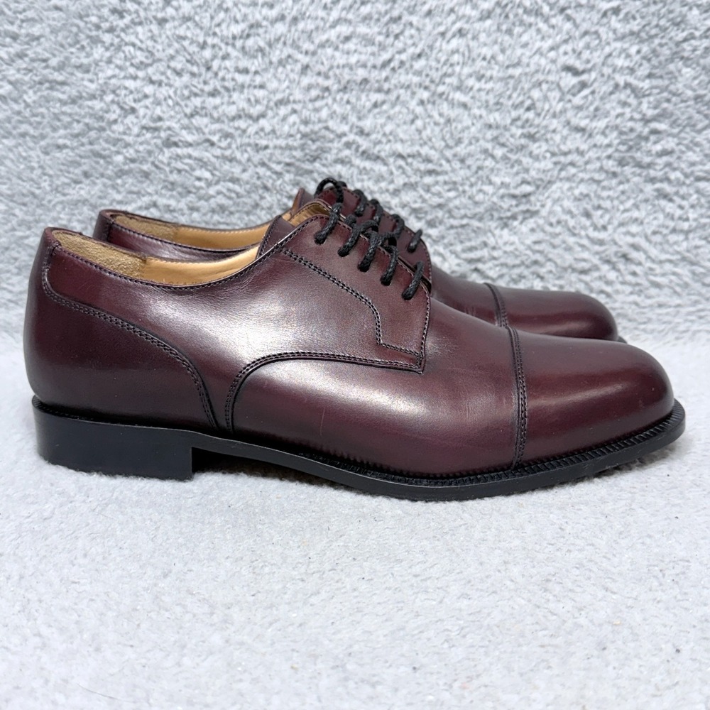 Dino Monti Allen Mens Size 10 EEE Oxford Dress Shoes Burgundy Leather - Picture 1 of 11